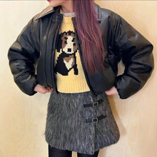 �ֻ�����Gro*e�ɰ�С���Ứ�̿�Բ����֯����ë�±���Ů���µ���