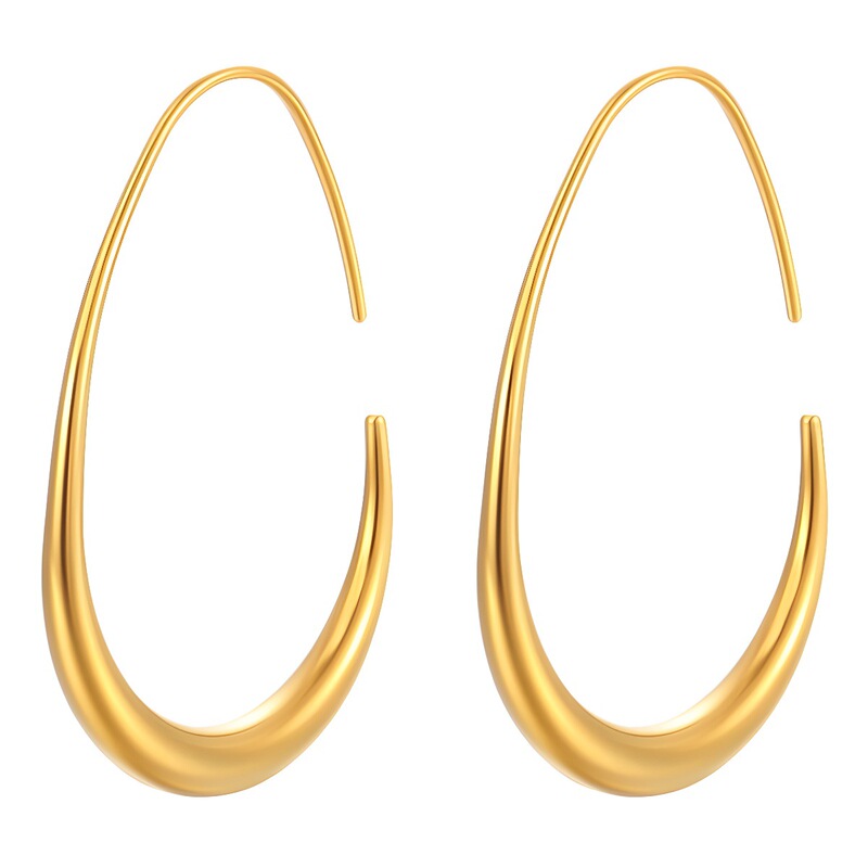 European and American Fashion Sense Egg-shaped Stainless Steel Ear Hanging Women's Trendy Atmospheric Fashion Earrings Ins Cold Ear Jewelry European and American Fashion Sense Egg-shaped Stainless Steel Ear Hanging Women's Trendy Atmospheric Fashion Earrings Ins Cold Ear Jewelry