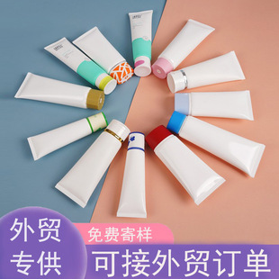 White facial cleanser hose package acrylic cover isolation cream plastic hose gel cleanser toothpaste hose