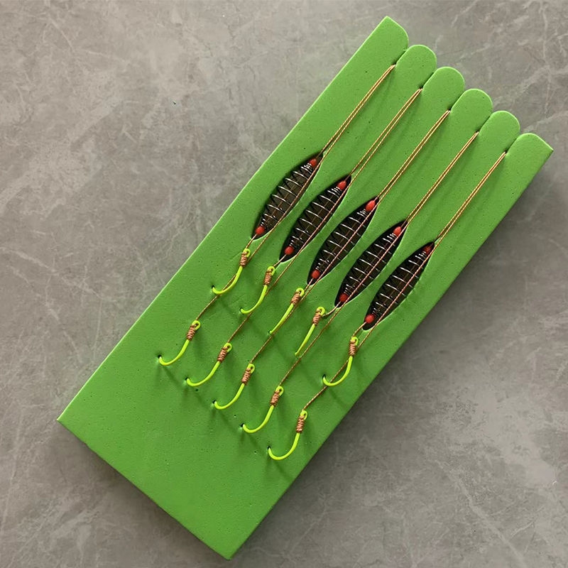 Nuevo conjunto de línea de pesca flotante de palo de mano con gancho de cabeza gorda resorte de doble gancho especial