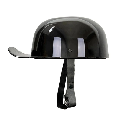 Baseball Helmet, Cruiser Helmet, Ee Half Helmet, Electric Motorcycle, Gangster, Ds Hip-Hop, Defective Athlete Riding Helmet, Dot (Motosiklet kaskı (dəbilqə)) - glossy-black-m53-54cm