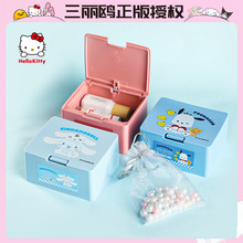 三丽鸥可爱卡通按压化妆品收纳盒美乐蒂玉桂狗亚克力桌面杂物小物