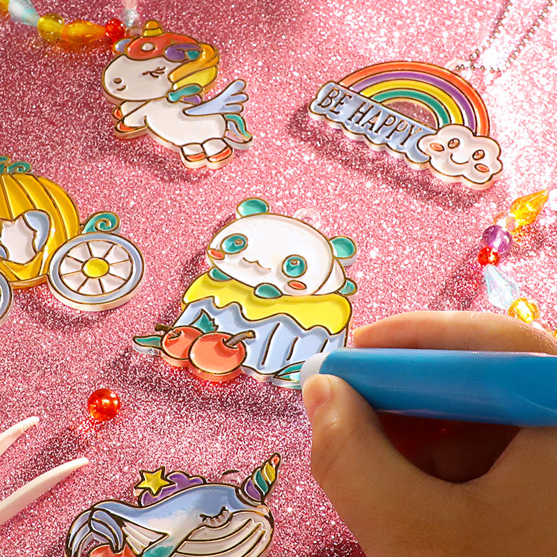 Christmas Gift for Kids No-Bake Glue Painting DIY Coloring Pendant Girl Toy Ozon Cross-Border Night Light