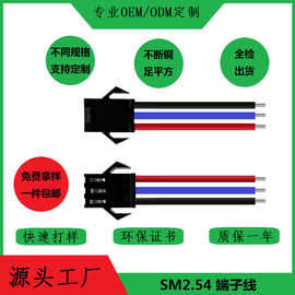 SM2.54LED灯饰线束电池快速对接线汽车摩托射灯公母端子线连接线