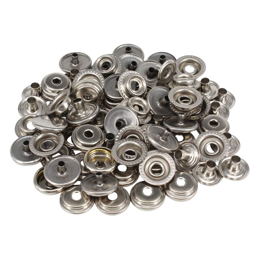 100pcs15mm de acero inoxidable gran hebilla blanca sujetador botón kit hebilla de cuatro articulaciones botón hebilla oculta para transfronteriza