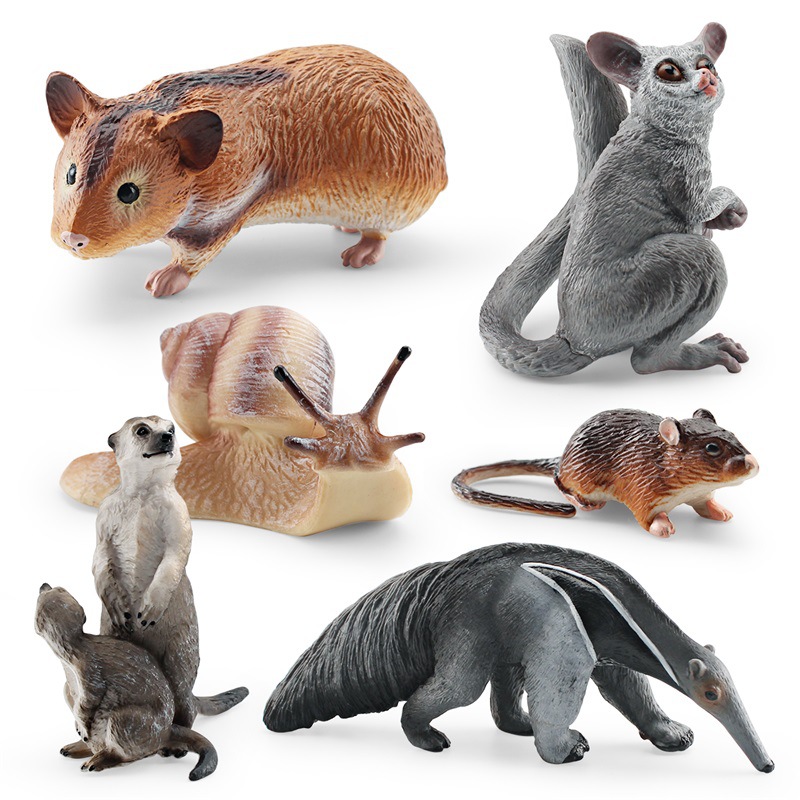 Simulación cognitiva para niños transfronterizos hámster Caracol ratón holgado zorro oso hormiguero bosque animal modelo de juguete