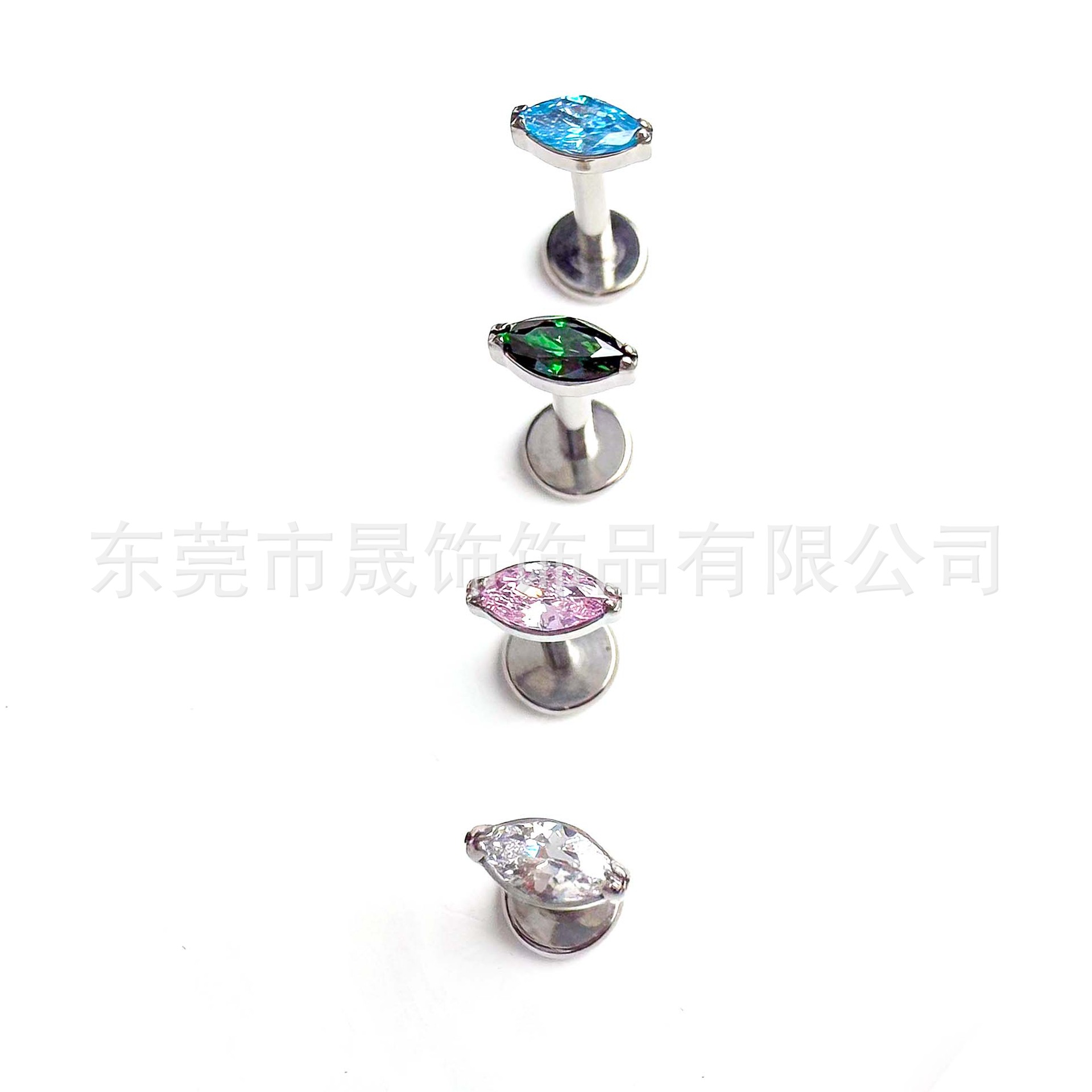 F136 Titanium 马眼 Labret Stud Ear Stud Cubic Zirconia Helix Cartilage Stud G23 Implant Grade Titanium 人体 Piercing Jewelry Ear 饰穿孔