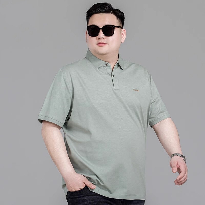 plus size Short-sleeved Polo Shirt Men's Summer Business Casual Plus-sized Loose All-match Simple Lapel T-shirt