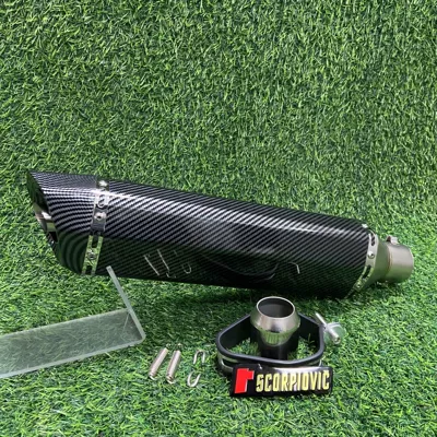 703RR 450SR 800NK GSX | Motorcycle exhaust pipe - 470-small-hexagonal-round-mouth-fully-imitation-carbon-fiber