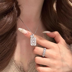 S925 スターリングシルバー フルダイヤモンド ダイヤモンド ノーブランド ネックレス レディース ニッチ ハイエンド ライト ラグジュアリー パーソナライズ 多用途 新しいアクセサリー トレンド