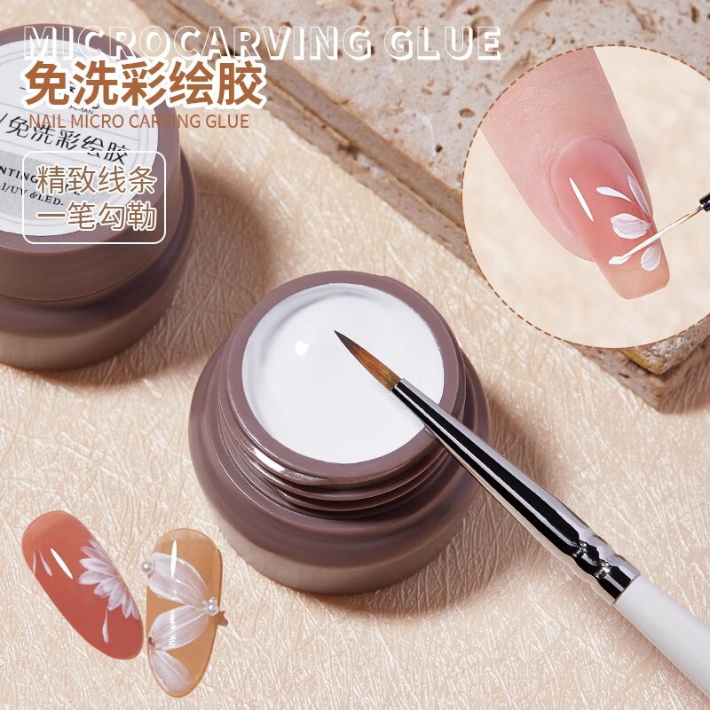 Japanese solid canned painted glue white hand painting flower phototherapy nail polish glue 2024 new nail art special