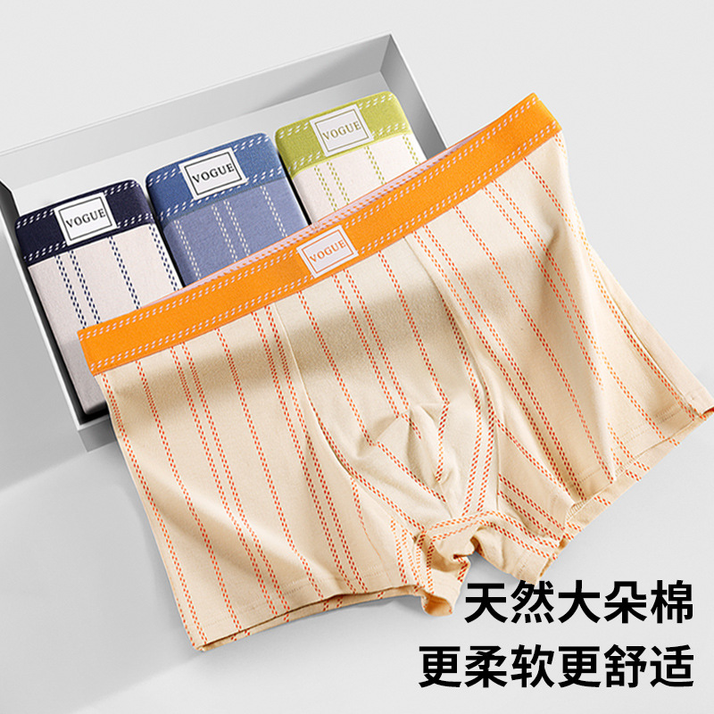 Men's Underwear Spring Men's Pure Cotton 10A Antibacterial Type a Sweat-Absorbent Breathable Cotton Underwear Quick-Drying Pants Wholesale