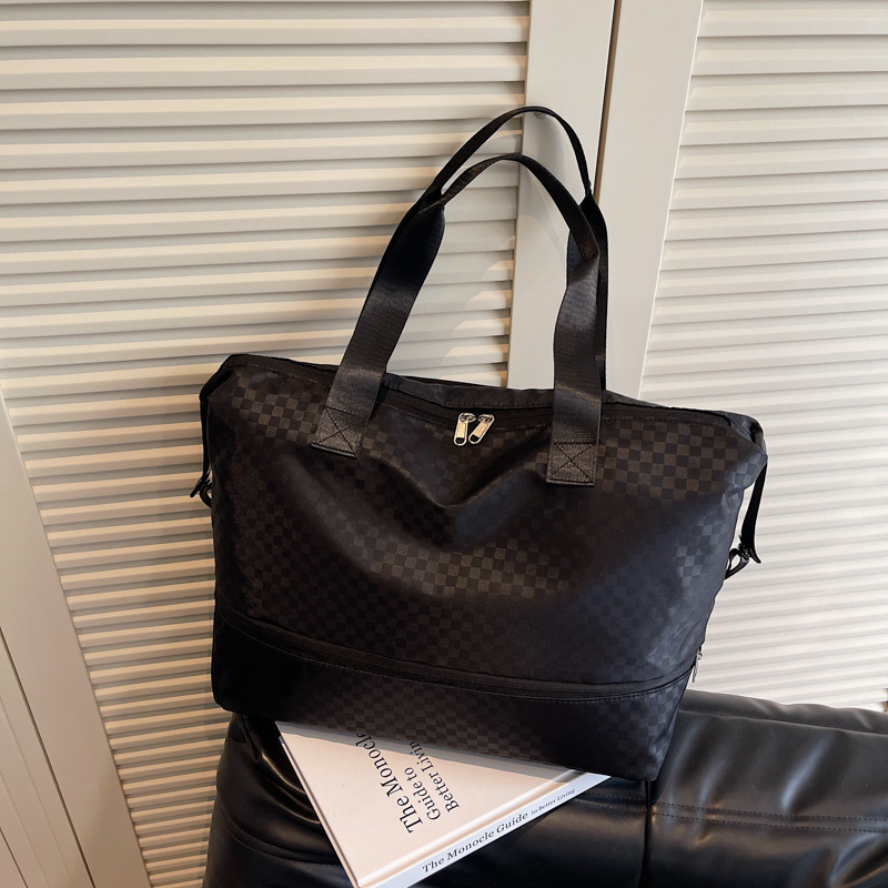 Cross-Border 2025 New Large-Capacity Travel Bag Short-Distance Portable Luggage Bag Korean Style Trendy Houndstooth Fitness Bag Cross-Border 2025 New Large-Capacity Travel Bag Short-Distance Portable Luggage Bag Korean Style Trendy Houndstooth Fitness Bag