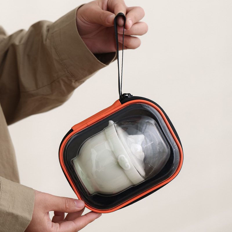 Juego de Té Portátil para Viajes de Vidrio para Camping y Exteriores