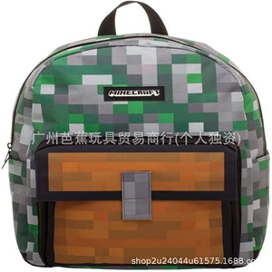 Рюкзак с принтом Minecraft Squares Allover, школьная сумка, один размер, зеленый, для путешествий