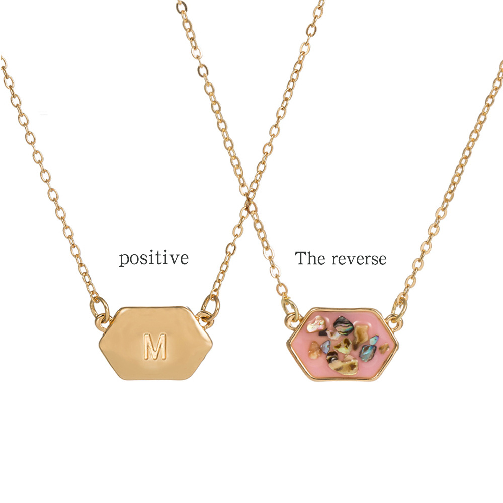 Best Seller In Europe And America Ins Simple Style Color Paint Diamond Pendant Necklace Creative 26 English Letter Collarbone Necklace Female display picture 3