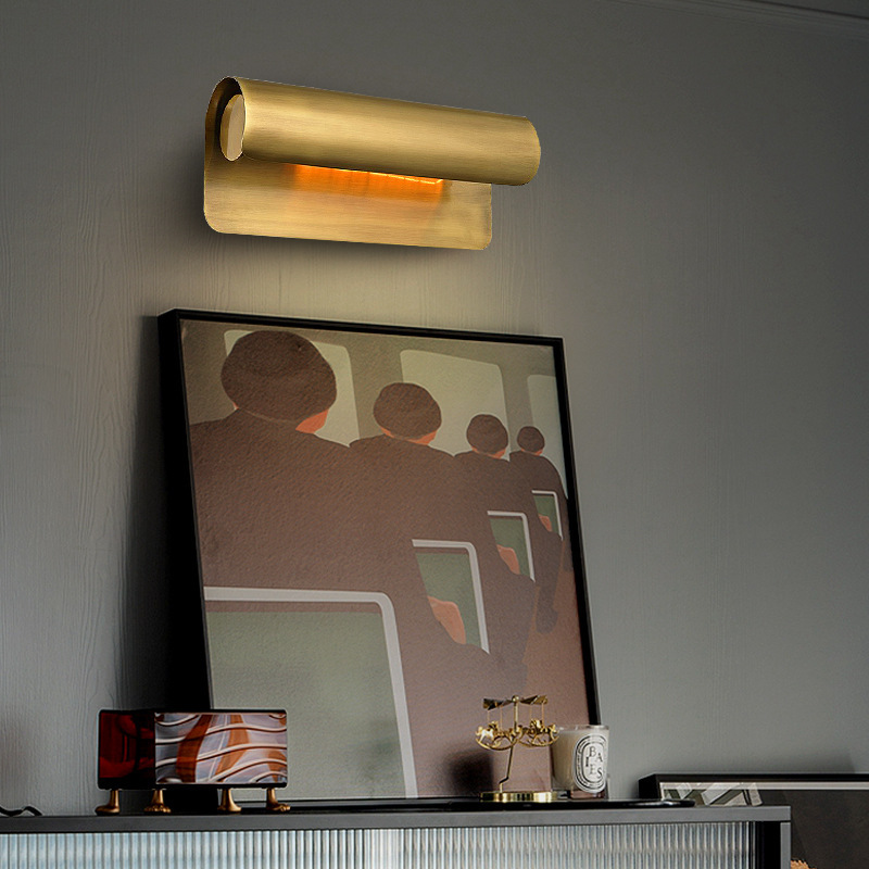 All copper mirror headlights for toilet will not rust. Post-modern wall mural lights, living room porch wall lights, LED lights