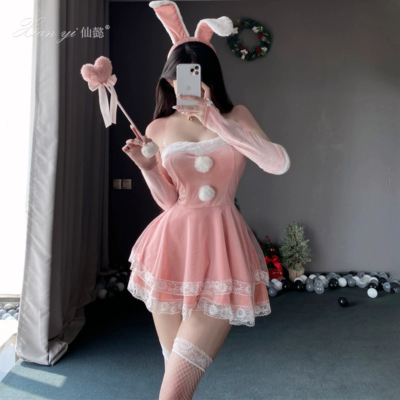 Новогодний наряд Xianyi, бархатное платье в стиле чистого желания, милое женское боевое платье в стиле принцессы, рождественский костюм для выступлений S3.