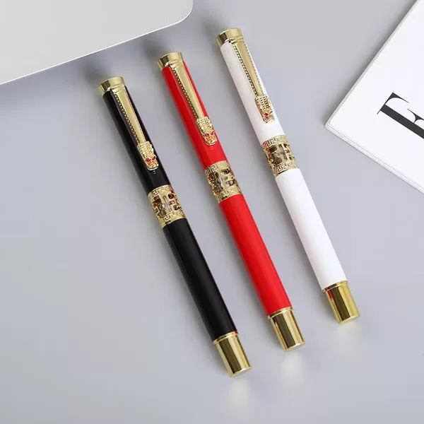 Eternal Life Metal Dragon Head Signature Pen Logo Design Creative Gel Pen Advertising Conference Ballpoint Pen Gift Pen Business