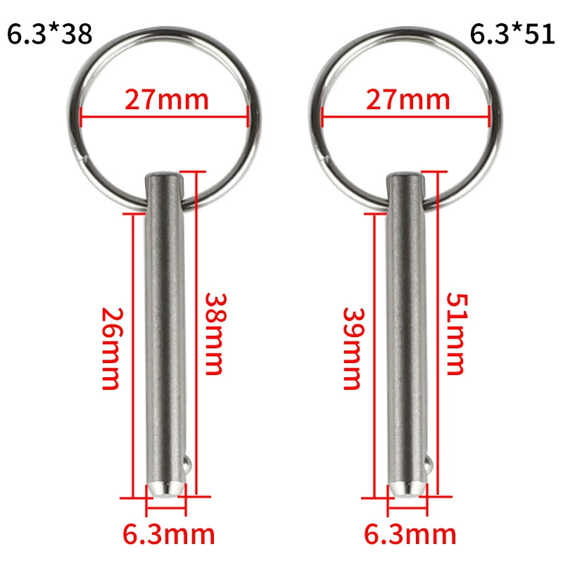 Заводская стальная шариковая булавка с кольцом для вытягивания, мраморная булавка из нержавеющей стали 316, страховочная булавка для яхт и автодомов, быстрая установка и снятие.