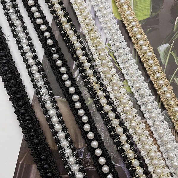 Non -Popped Pearl Ribbon 1cm Pearl Bilateral Barcode Barcode Style…
