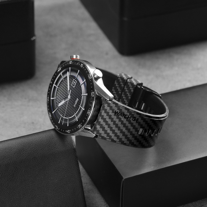 Suitable for Huawei Gt5 Watch Strap Gt4Gt3Gt Samsung Silicone Carbon Fiber Men's Smart Sports Model Adjustable