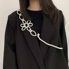 Flower suspender pearl waist chain women's decorative suit skirt retro fashion versatile jk belt wholesale