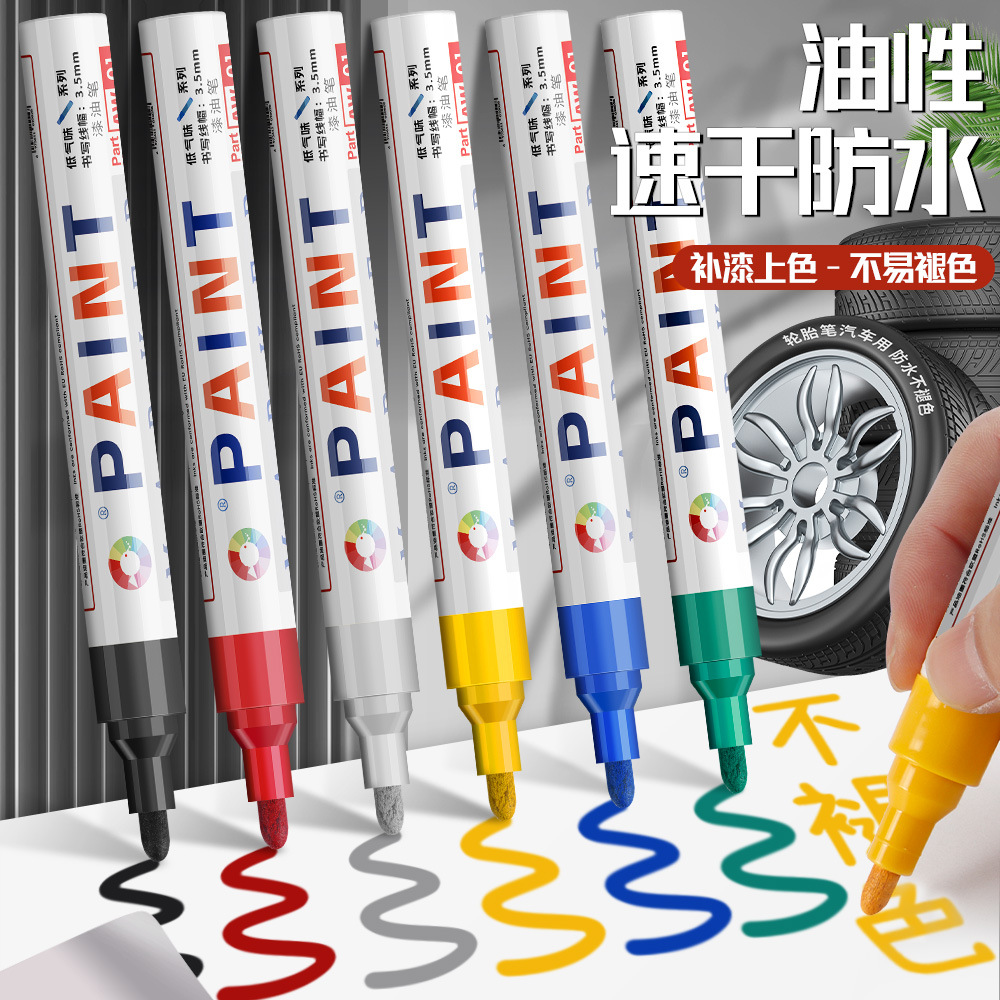 Lápiz de letras de neumáticos de automóviles blanco brillante no decolor graffiti dibujo de neumáticos decoración de belleza renovación lápiz de pintura