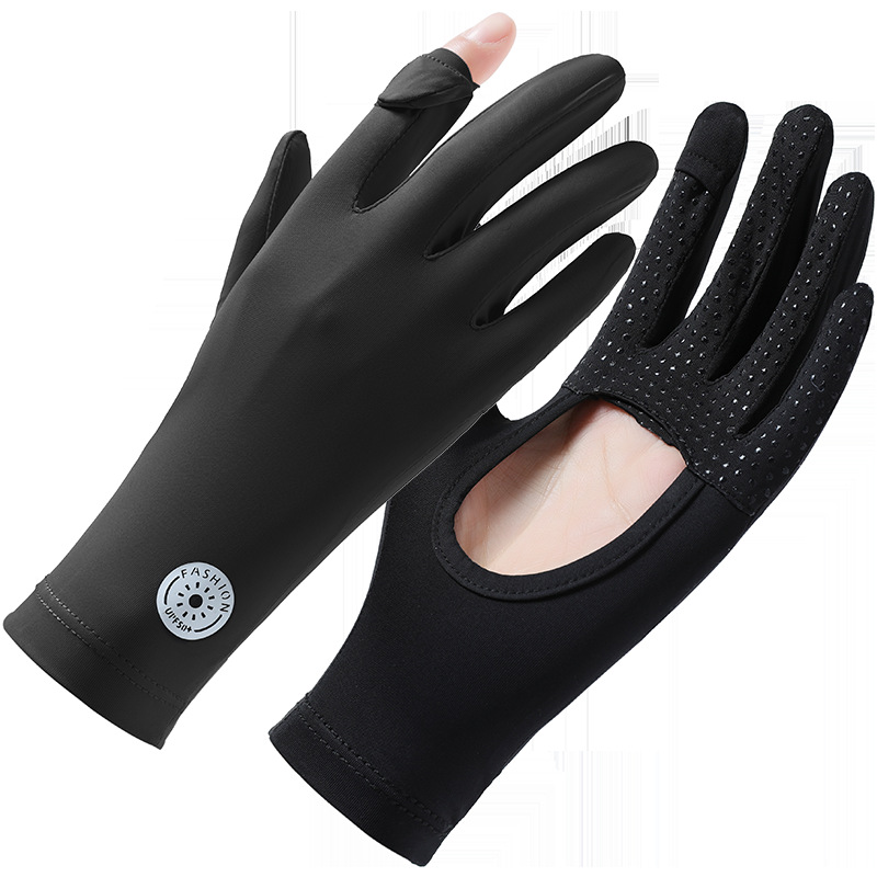 Guantes de protección solar para mujeres de hielo para montar en bicicleta palma hueca transpirable antideslizante caminata de montaña conducción especial para mujeres