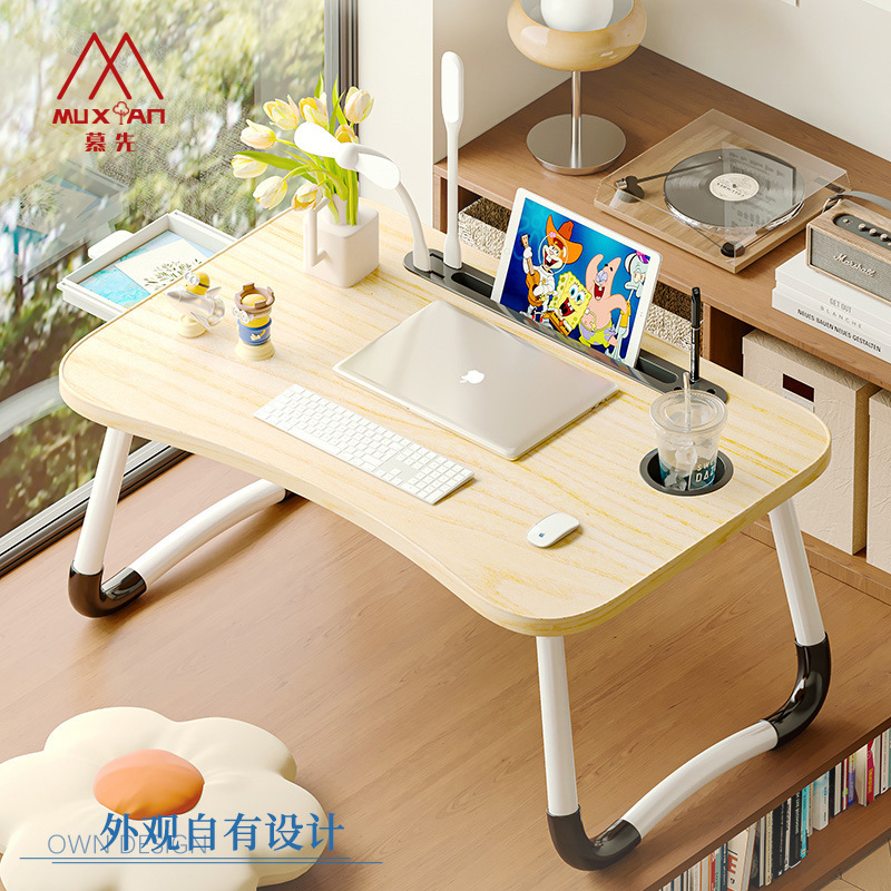 シンプルなUSBベッド小さなテーブルシンプルなデスク学生ライティングテーブルベッドコンピュータテーブル寮のベッドアーティファクト|undefined