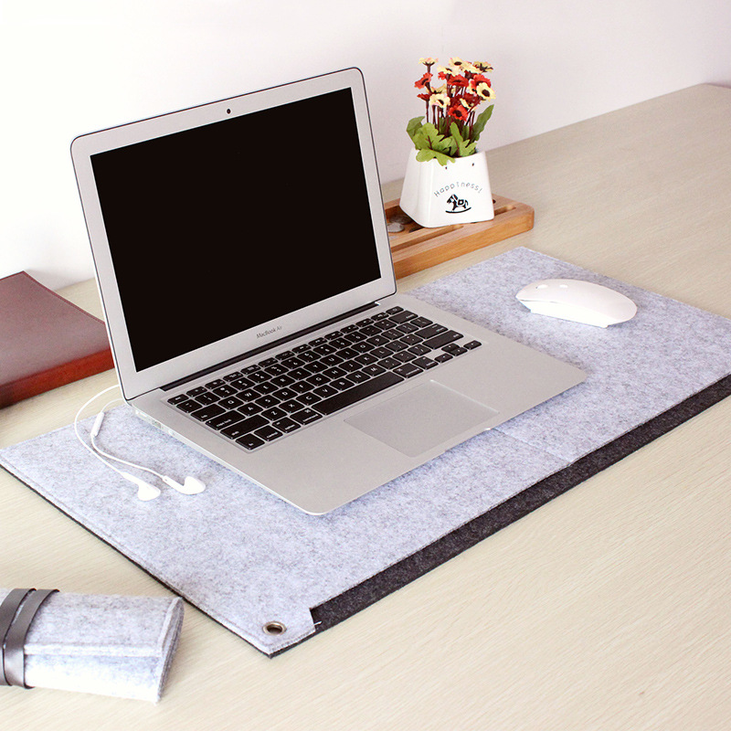 多功能双层羊毛毡鼠标垫超大加厚电脑办公键盘桌垫游戏简约护腕垫