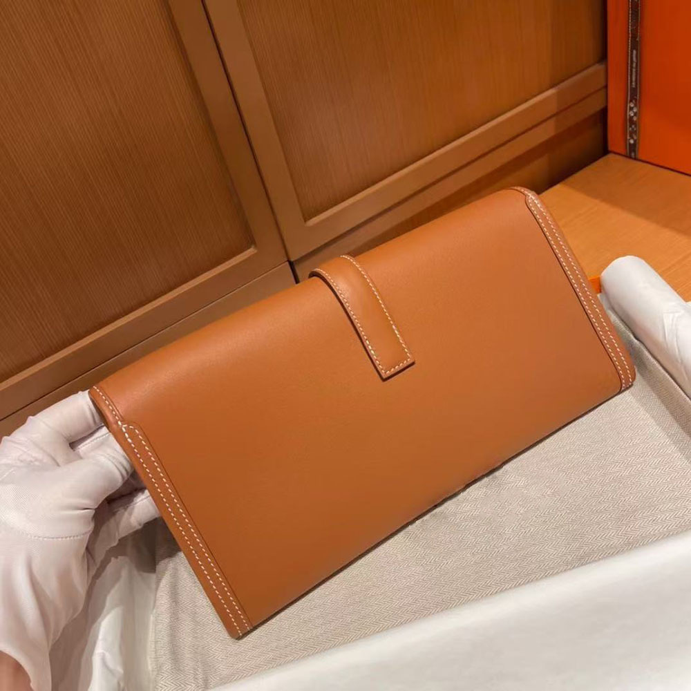 Fashion Trendy Evening Bag New Semi-Handmade Wax Thread Swift Cowhide Flap Simple Women's Clutch Genuine Leather - Thumbnail 2