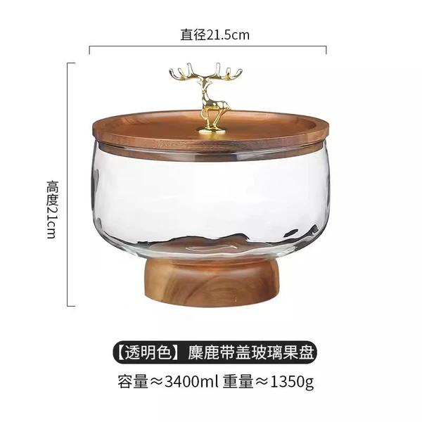 Transparent fruit plate with elk