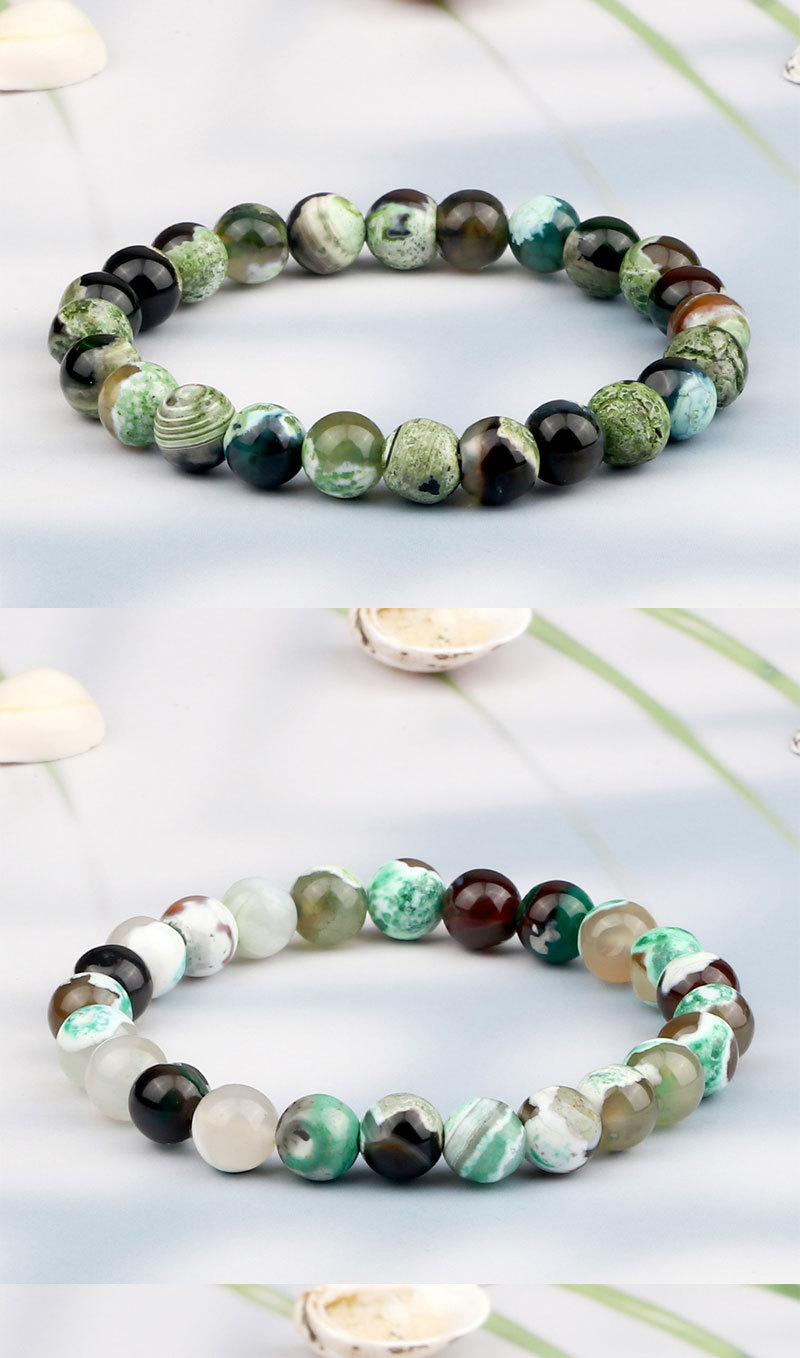 Set di bracciali di perline in agata di fuoco intrecciate a mano_voghion.com