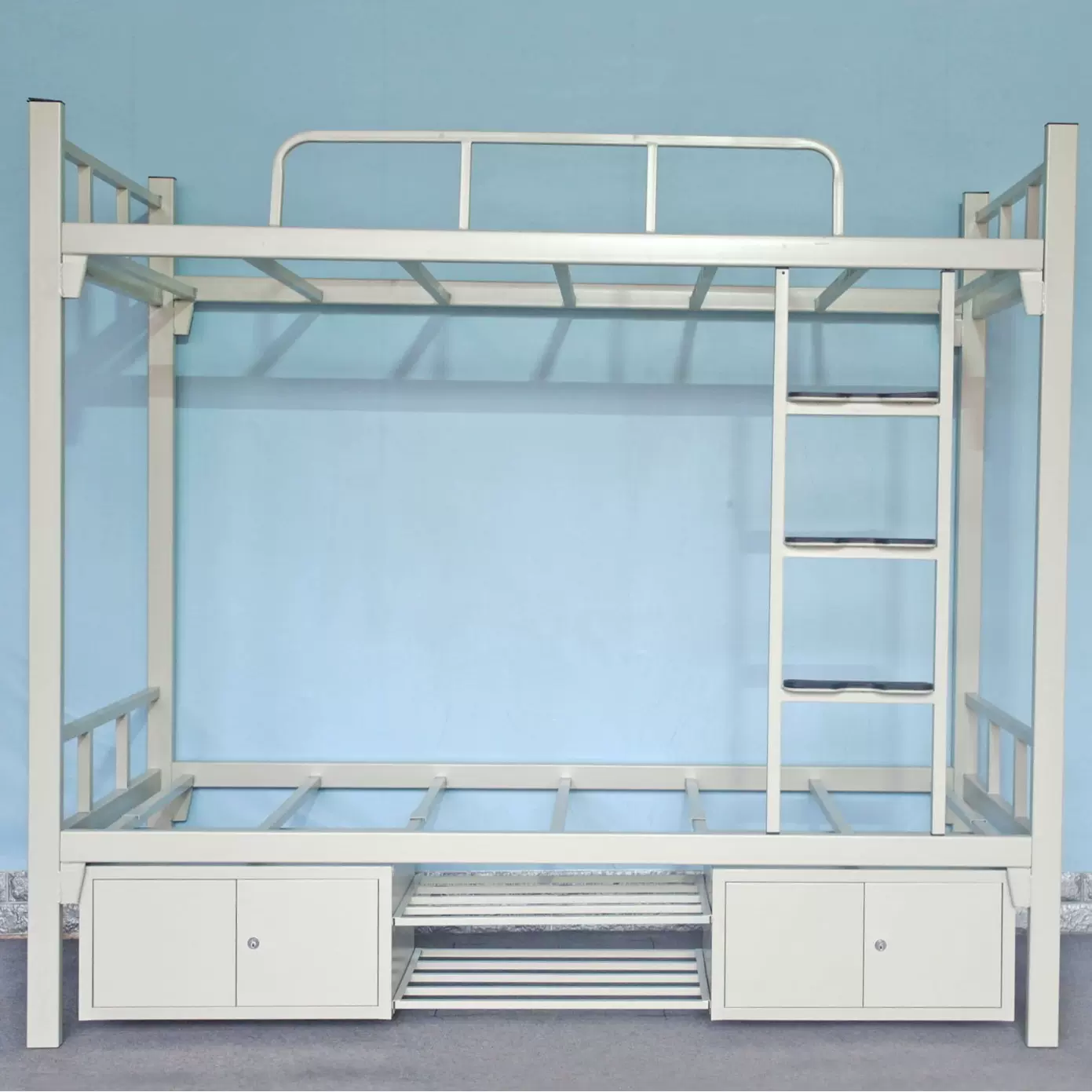 四川成都工厂上下铺学生宿舍铁床员工公寓单人带柜床