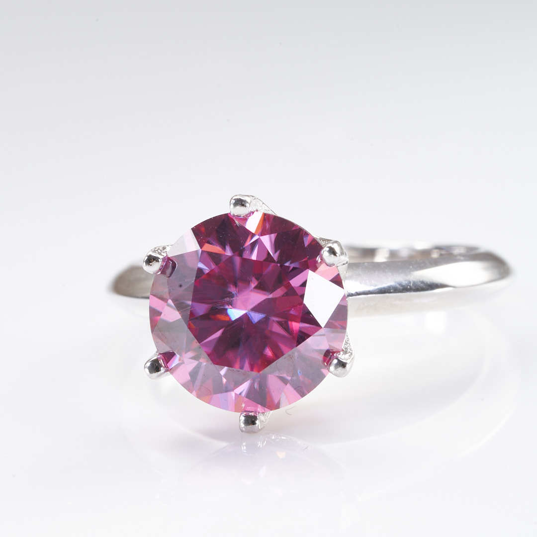 Anillo de plata esterlina 925 azul 123 quilates anillo de piedra de moissanita chapado en oro pt950 fábrica de suministro directo de lotes