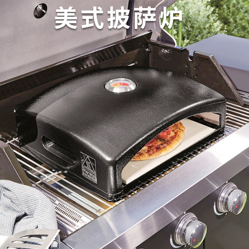 En stock Amazon Pizza horno con termómetro hogar portátil pizza horno panqueque hornear pan horno