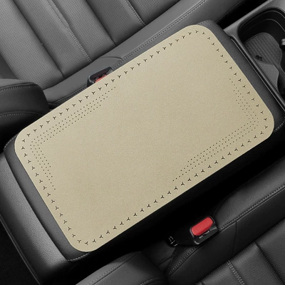 Armrest box pad armrest box pad suede car - beige