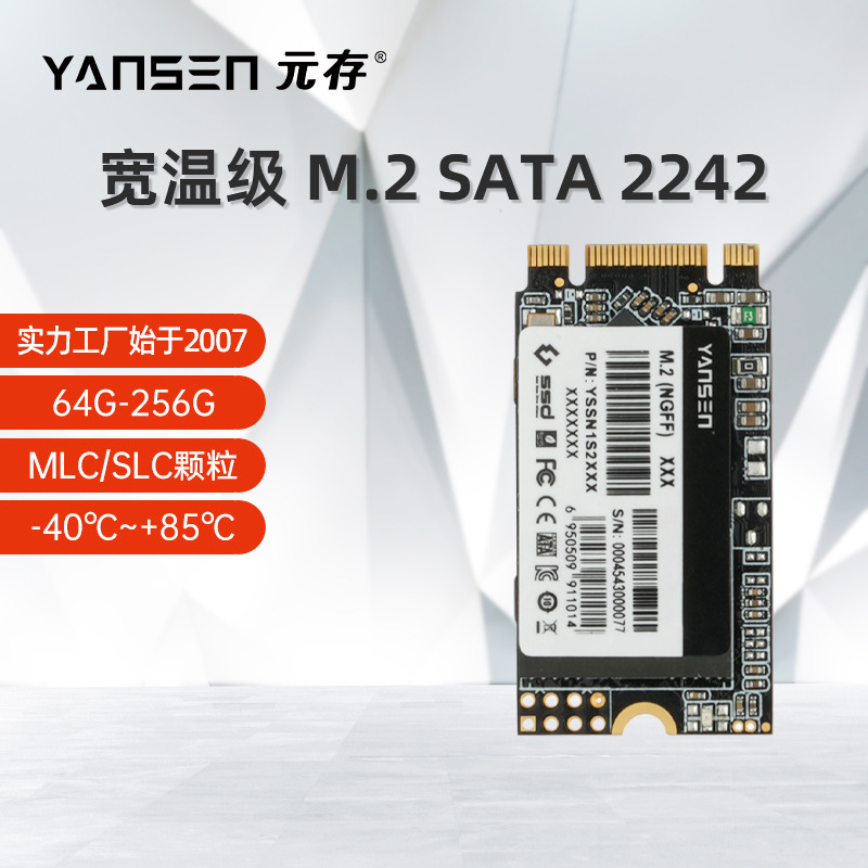 元存（YANSEN） M.2 SATA固态硬盘 宽温级128g工业设备 ngff SSD