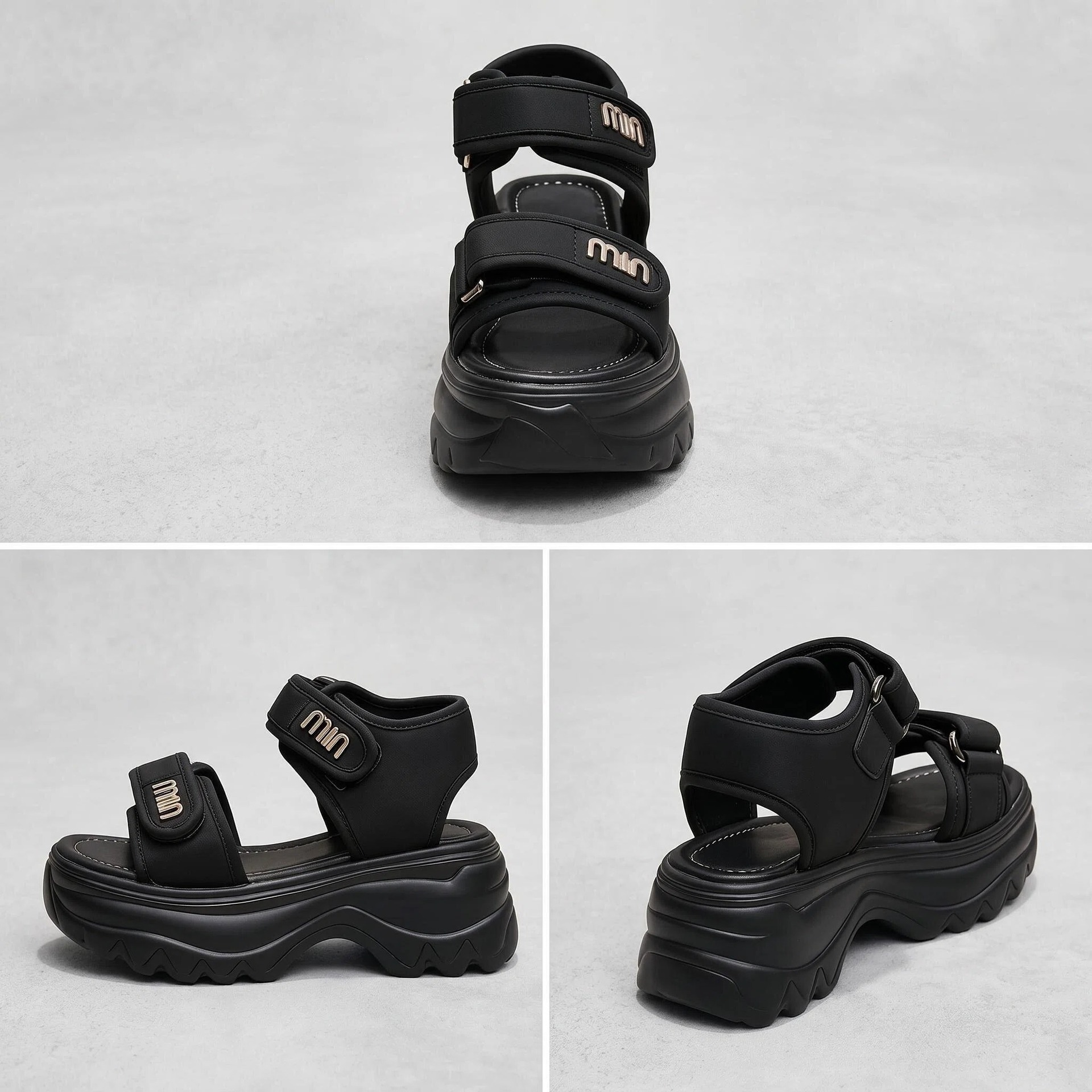 Gran tamaño 2026 sandalias de suela gruesa para mujeres de verano velcro muffin zapatos suaves no cansados pies zapatos de playa romanos sueltos suela alta
