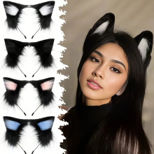 仿真毛绒猫耳朵发箍手工可爱小猫咪头饰cosplay漫展兽耳猫娘发饰