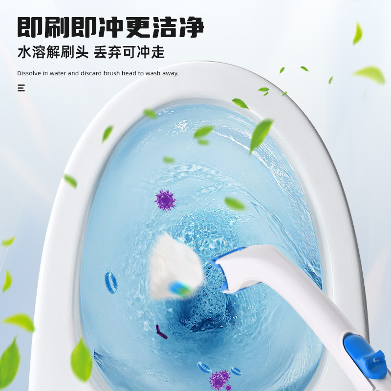軒軒の宝物使い捨てトイレブラシセット投げ式不織布交換ヘッド家庭用トイレ洗浄ブラシ|undefined