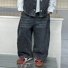 男童秋装裤子新款儿童韩版洋气牛仔裤潮酷男孩秋季帅气时髦直筒裤