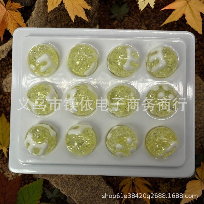 Acrílico goteo de aceite pintado esferas grietas pintadas a mano esferas hechas a mano diy accesorios de joyería de cadena de teléfonos móviles esferas sueltas