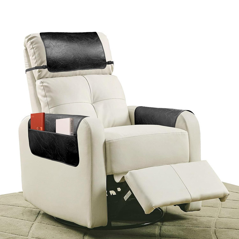 Sofa Headrest Protector With Armrest Storage Pocket Leather_voghion.com