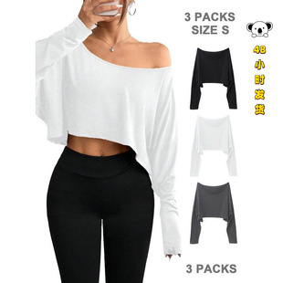 L 86051 Ice Silk One-shoulder Long Sleeve ����һ�ּ��L��T��