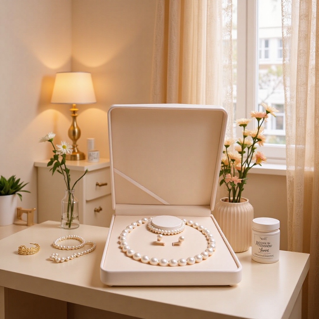 珍珠项链盒子耳环手链套装盒三件套包装盒首饰盒批发pe膜收纳盒