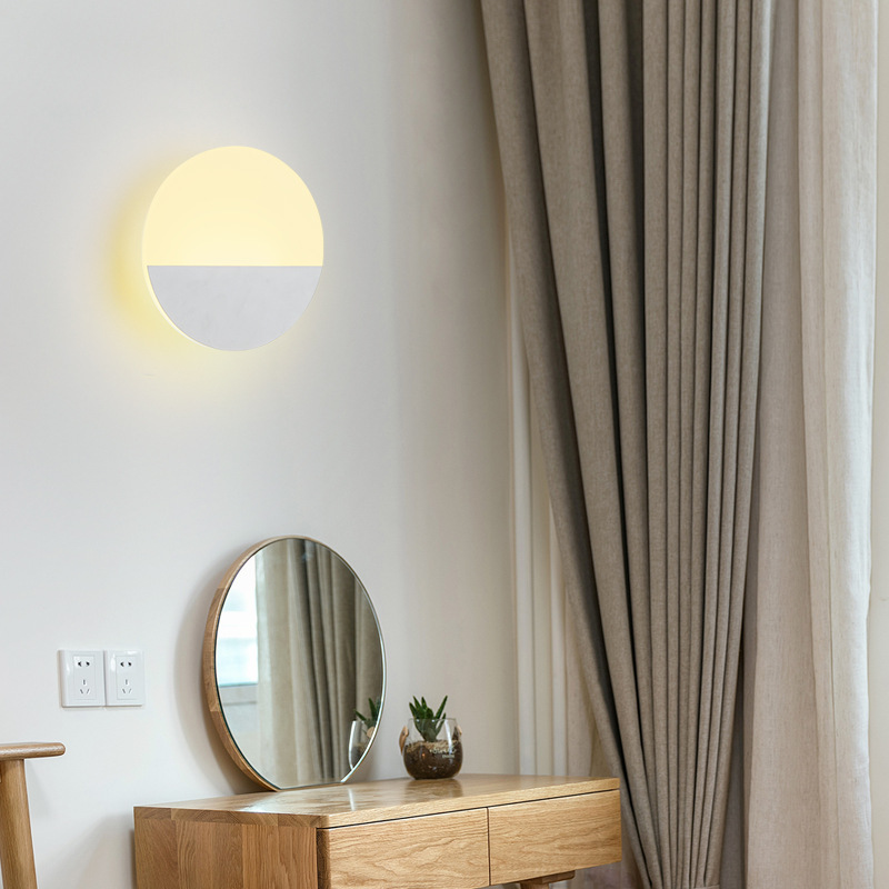 跨境后现代简约壁灯 卧室装饰楼梯创意亚克力床头LED灯饰现货批发|ru