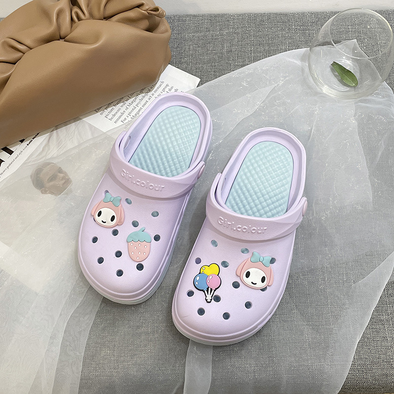 Eva Hole zapatos de verano lindo vestido de chicas mareas de corazón enfermeras antideslizantes bolsa de trabajo zapatillas de playa al por mayor