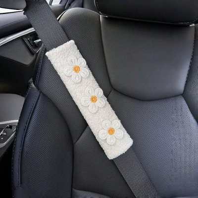 Car Seat Belt Shoulder Seat belt shoulder pad - white